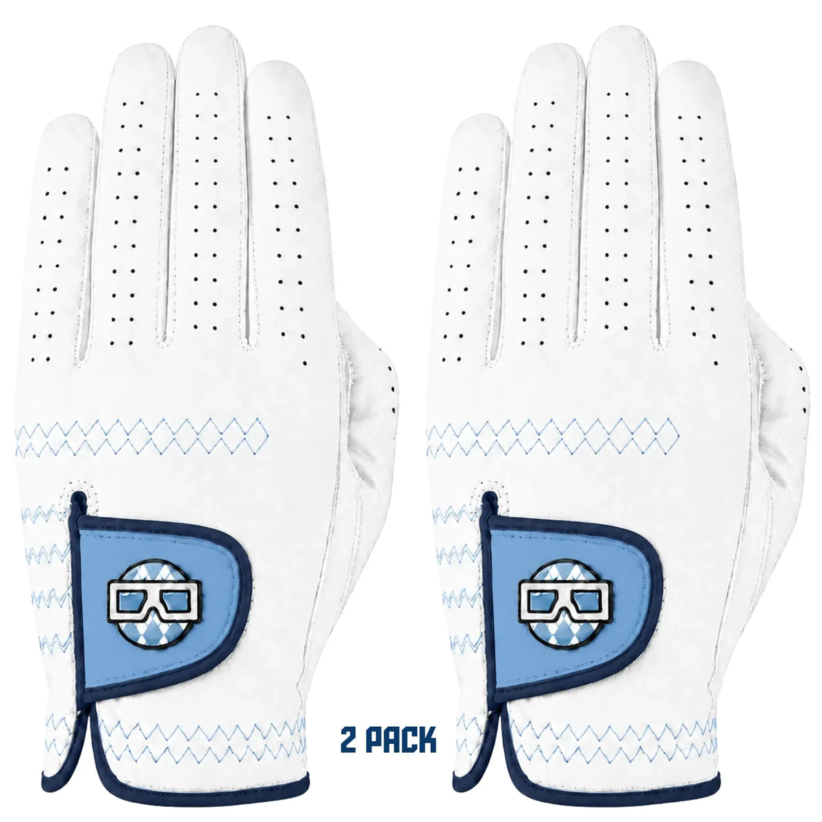 THE SATURDAY COLLECTION GOLF GLOVE - POWDER'D WHITE - 2-PACK