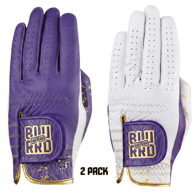 THE 24K GOLF GLOVE - PURPLE/WHITE - 2 PACK
