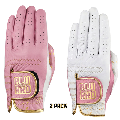 THE 24K GOLF GLOVE - PINK/WHITE - 2 PACK