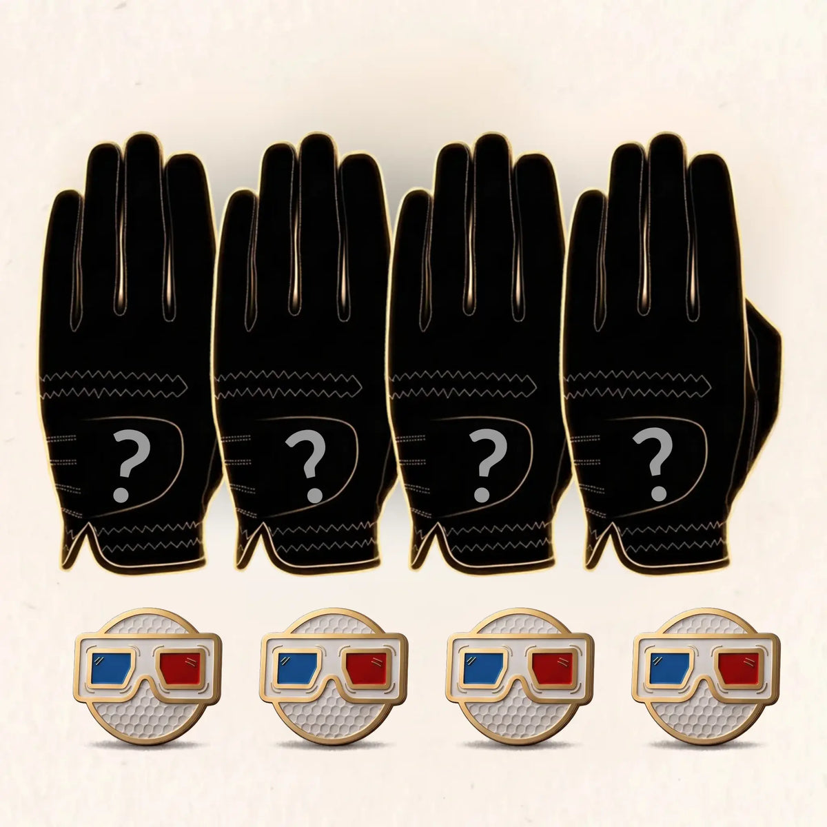 MYSTERY PACK - 4 GLOVES + 4 BALL MARKERS