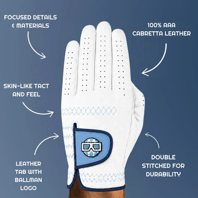 THE SATURDAY COLLECTION GOLF GLOVE - POWDER'D WHITE - 2-PACK